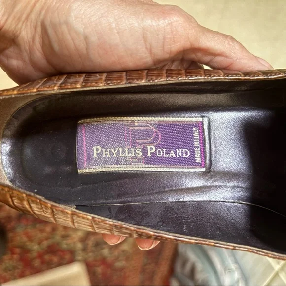 💼 Vintage Phyllis Poland Italian Lizard Midi Pump 💼 - Picture 5 of 6